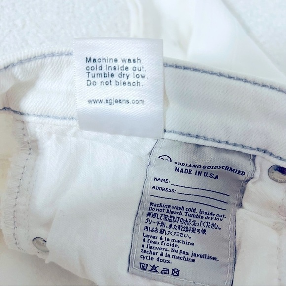 AG Adriano Goldschmied Ballad Slim Boot White Jeans Size 27R Made USA Casual EUC - Picture 11 of 13